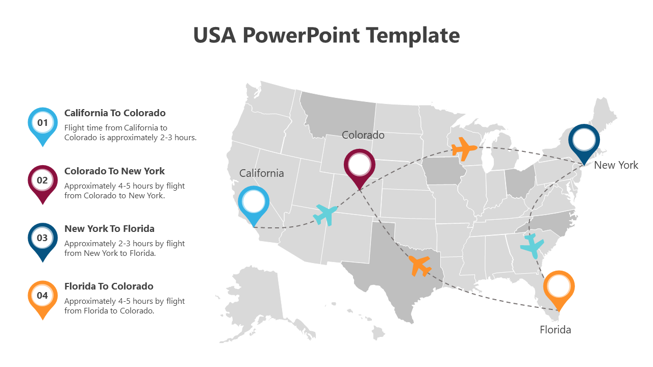 Best USA Map PowerPoint And Google Slides Template