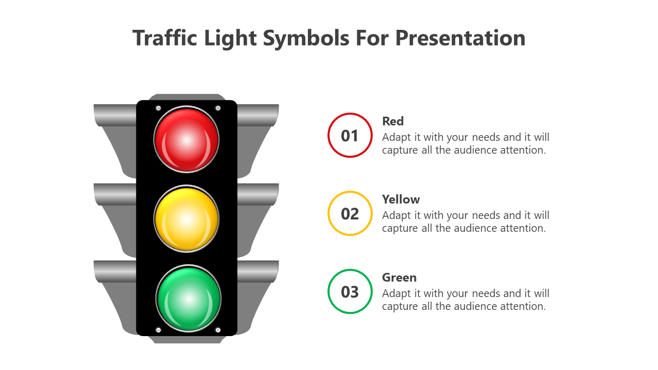 Elegant Traffic Light Symbols PowerPoint And Google Slides