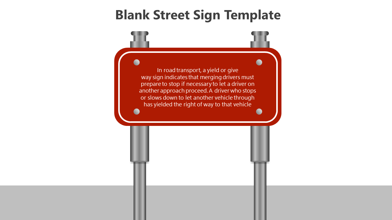 Blank Street Sign Template