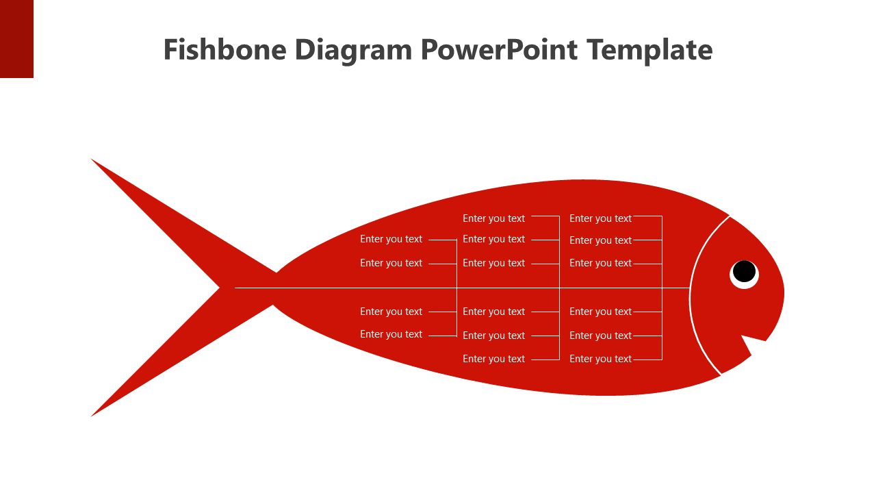 Red Color Fishbone Diagram PowerPoint And Google Slides