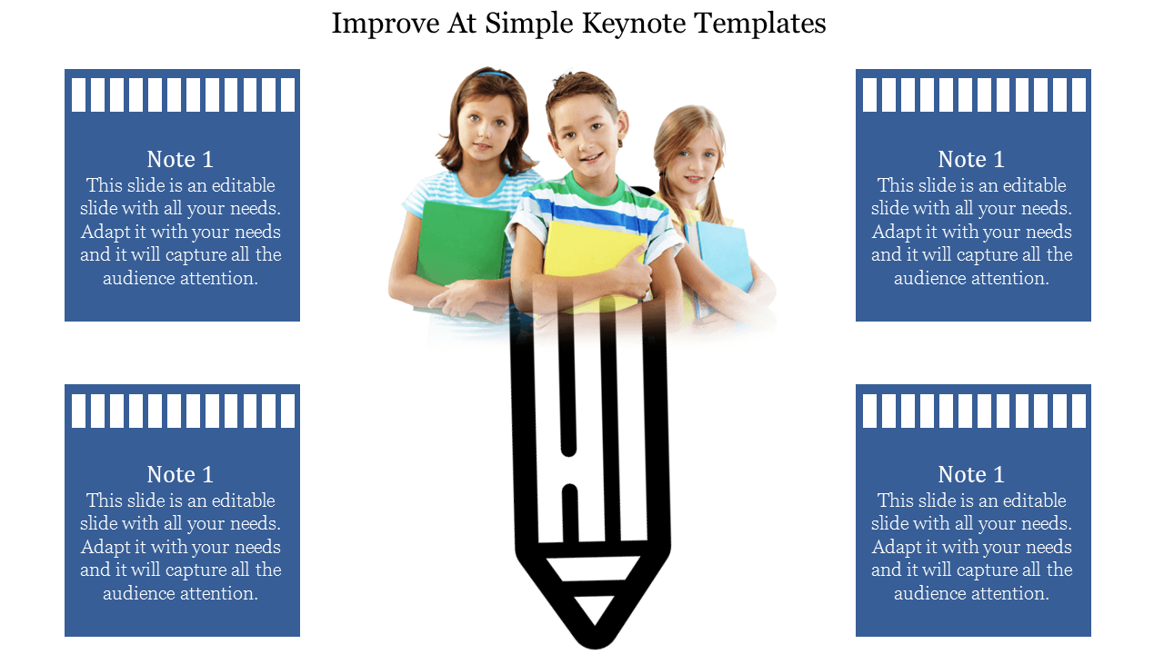 Simple Keynote Templates Presentation Slide Four Node
