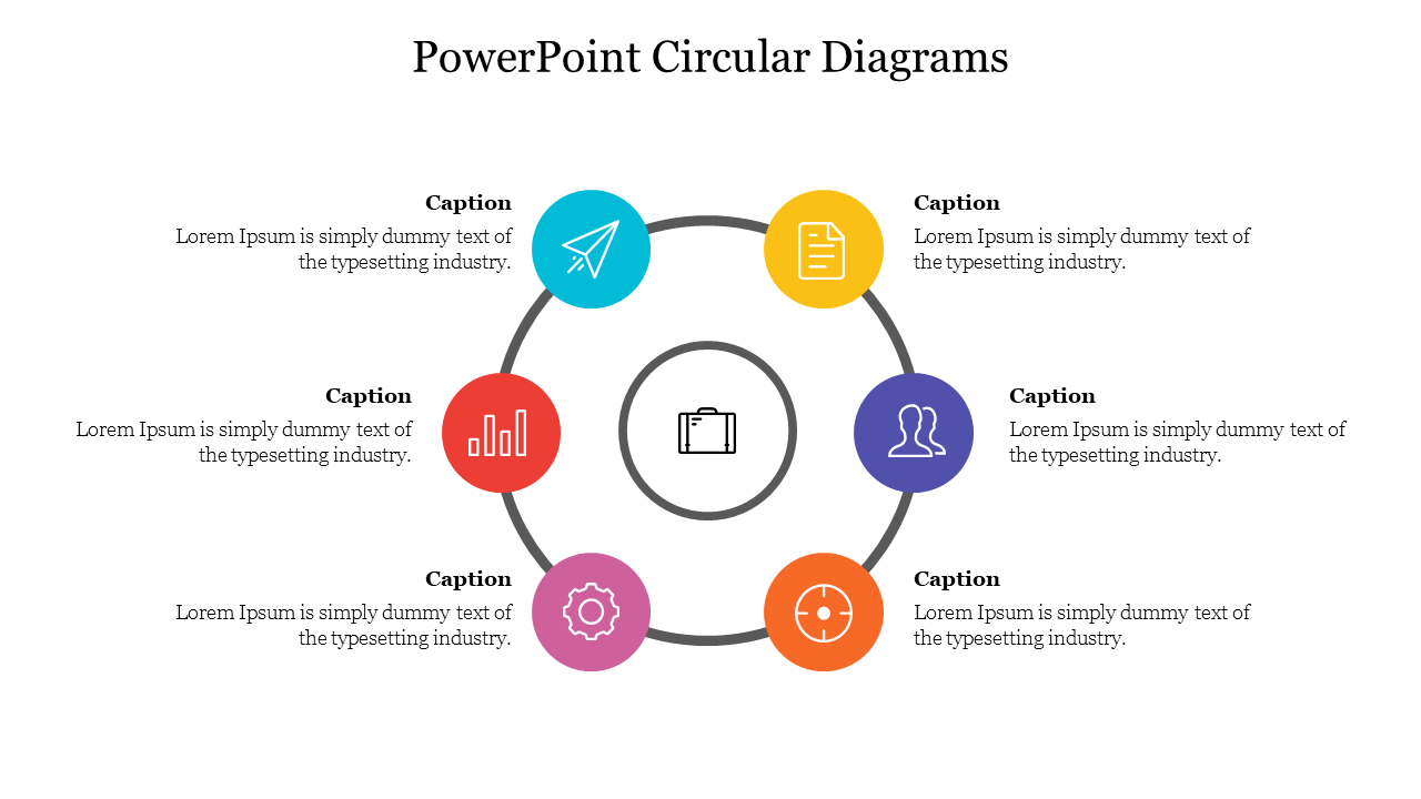 Editable Free PowerPoint Circular Diagrams Slide Template