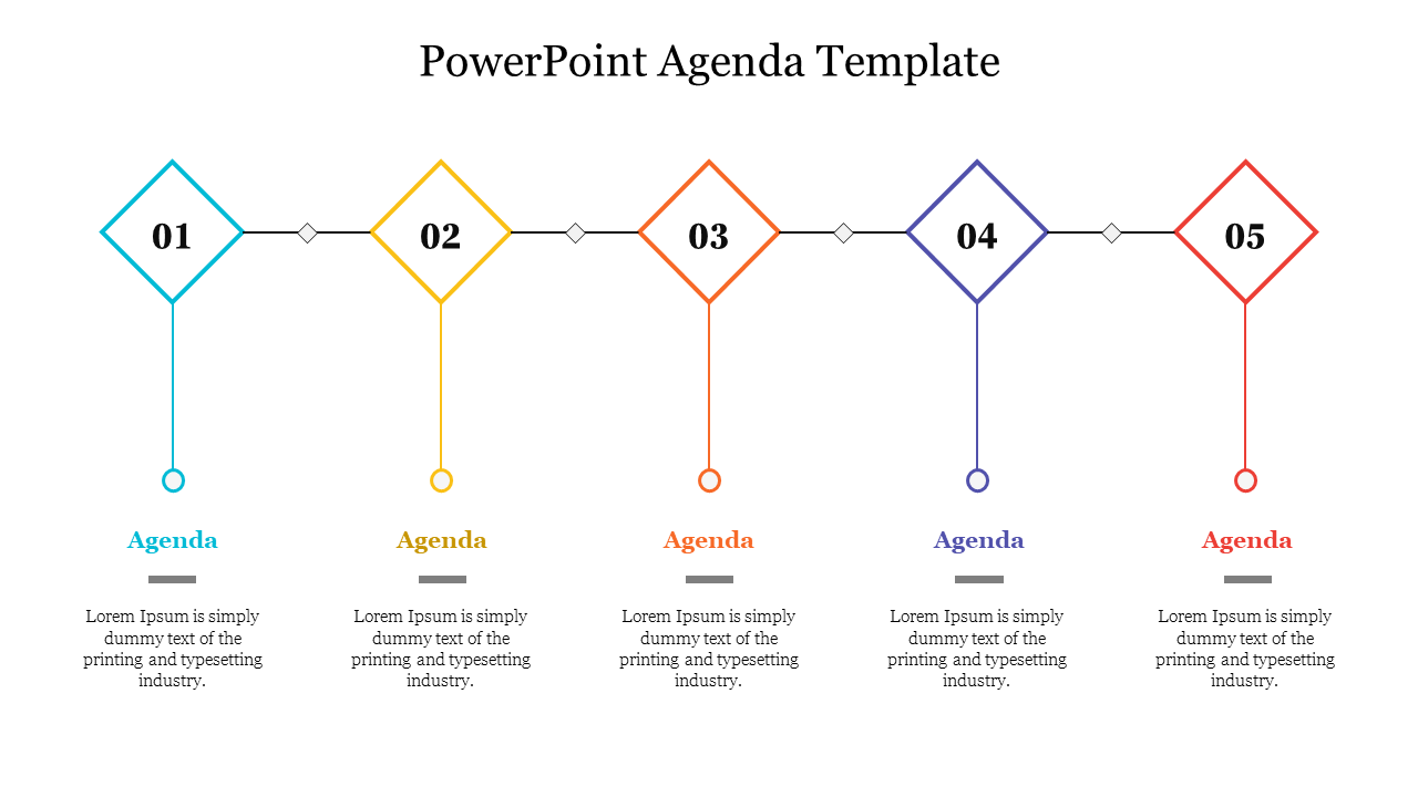 Diamond Shape PowerPoint Agenda Template