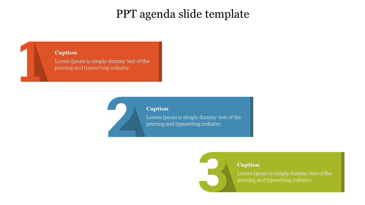 Three Node PPT Agenda Slide Template