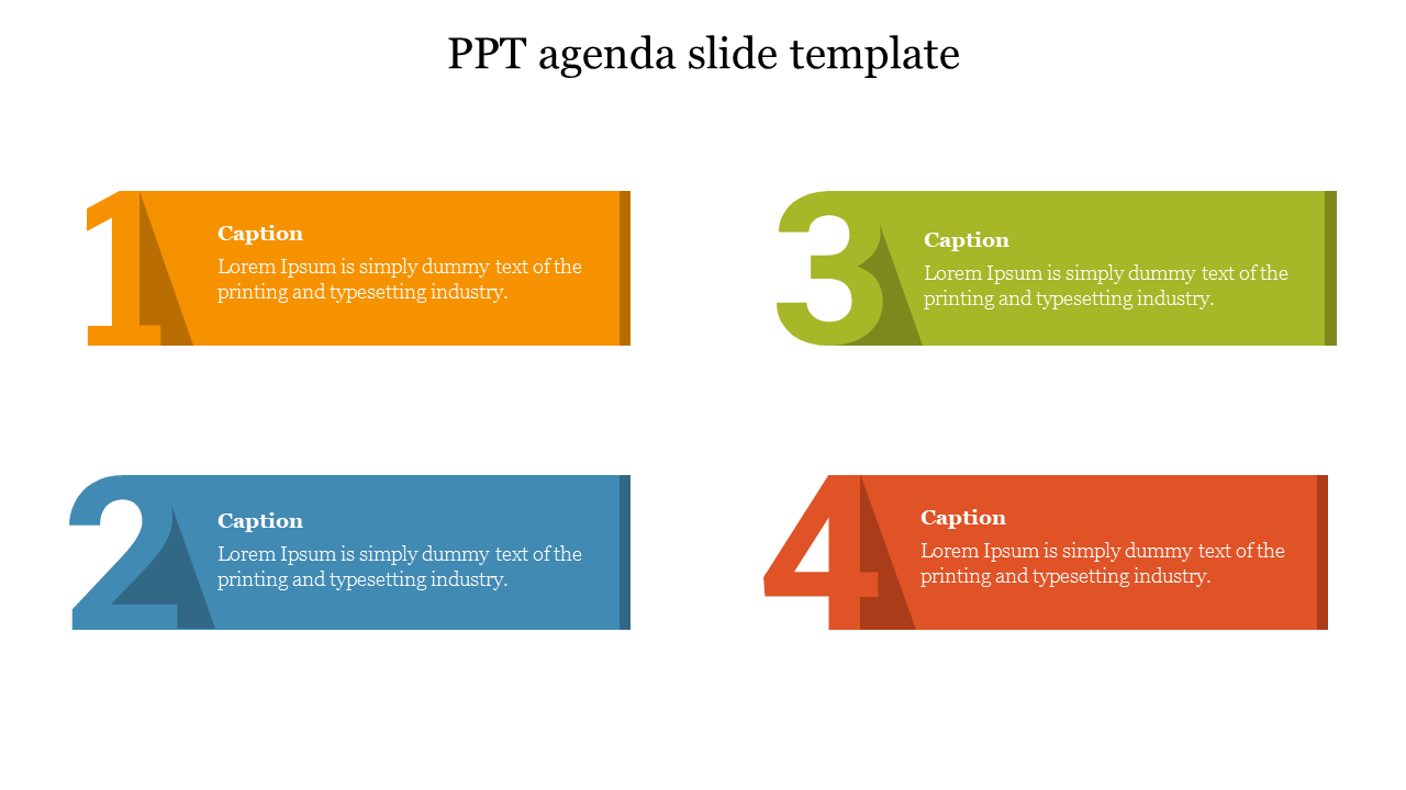 Four Node PPT Agenda Slide Template