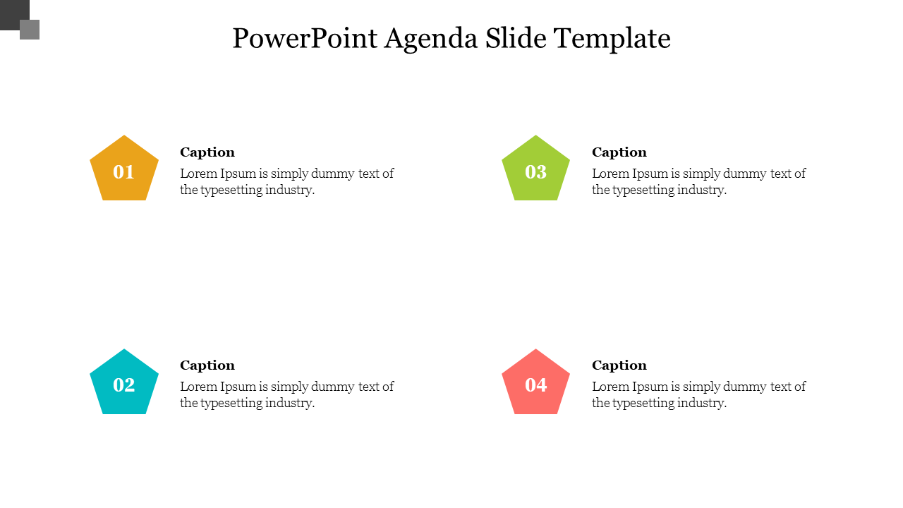 Free - Pentagon PowerPoint Agenda Slide Template