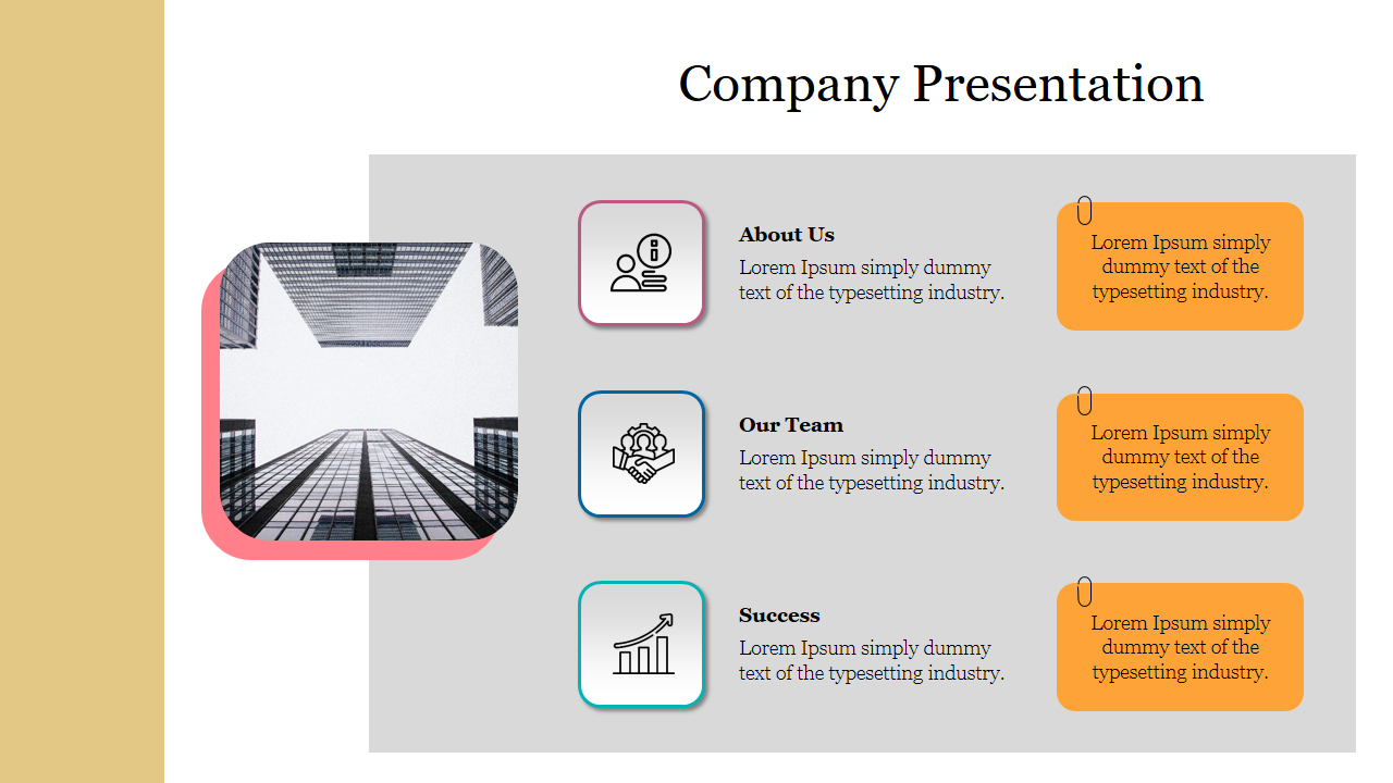 Professional Company Presentation Template Slide