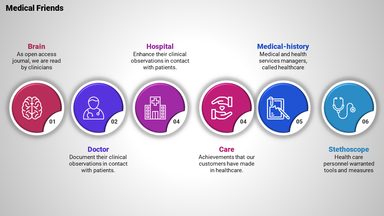 Six Stages Medical PowerPoint-Zigzag Model	