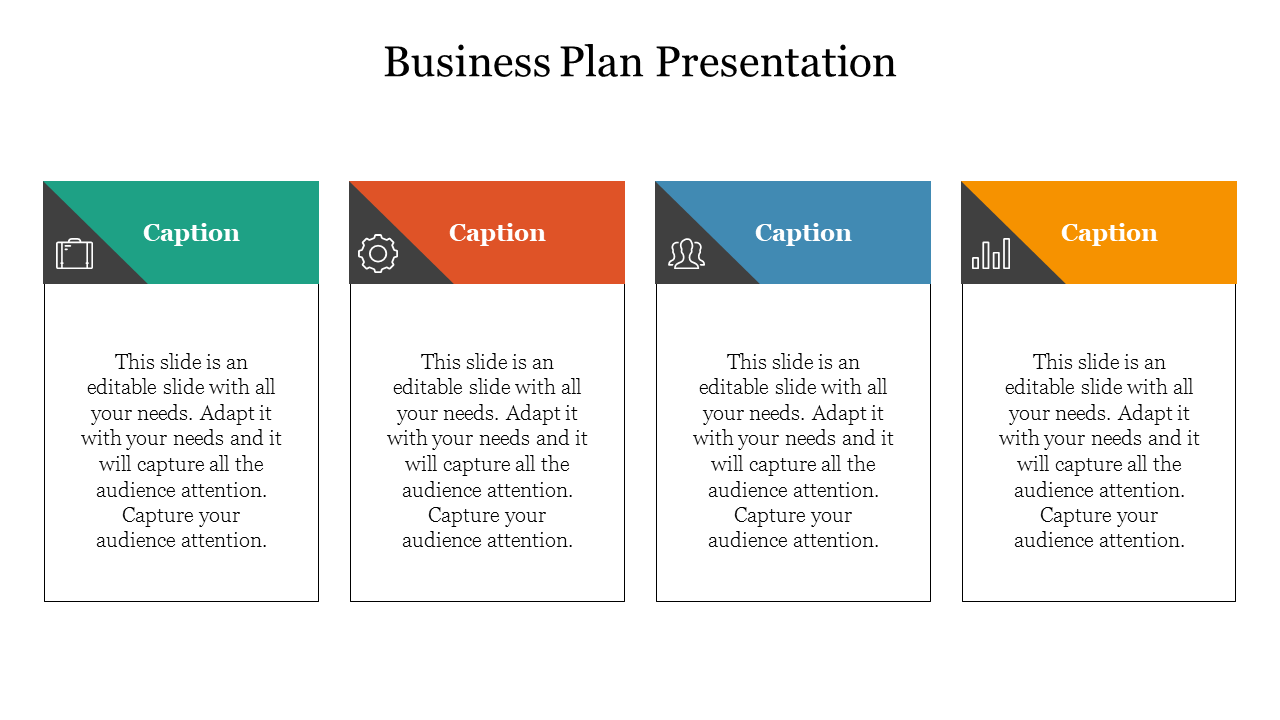 Best Business Plan Presentation Slides With Text Box