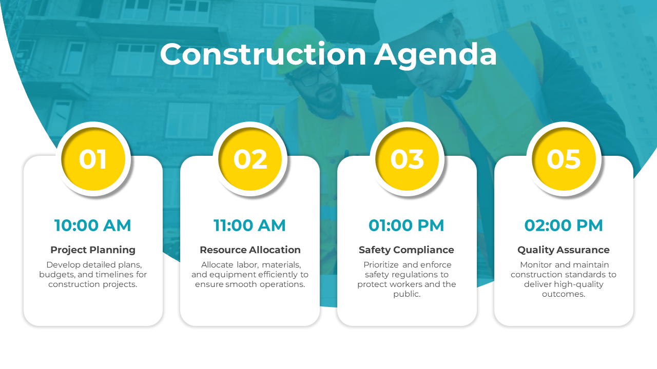 Construction Agenda PowerPoint And Google Slides Template