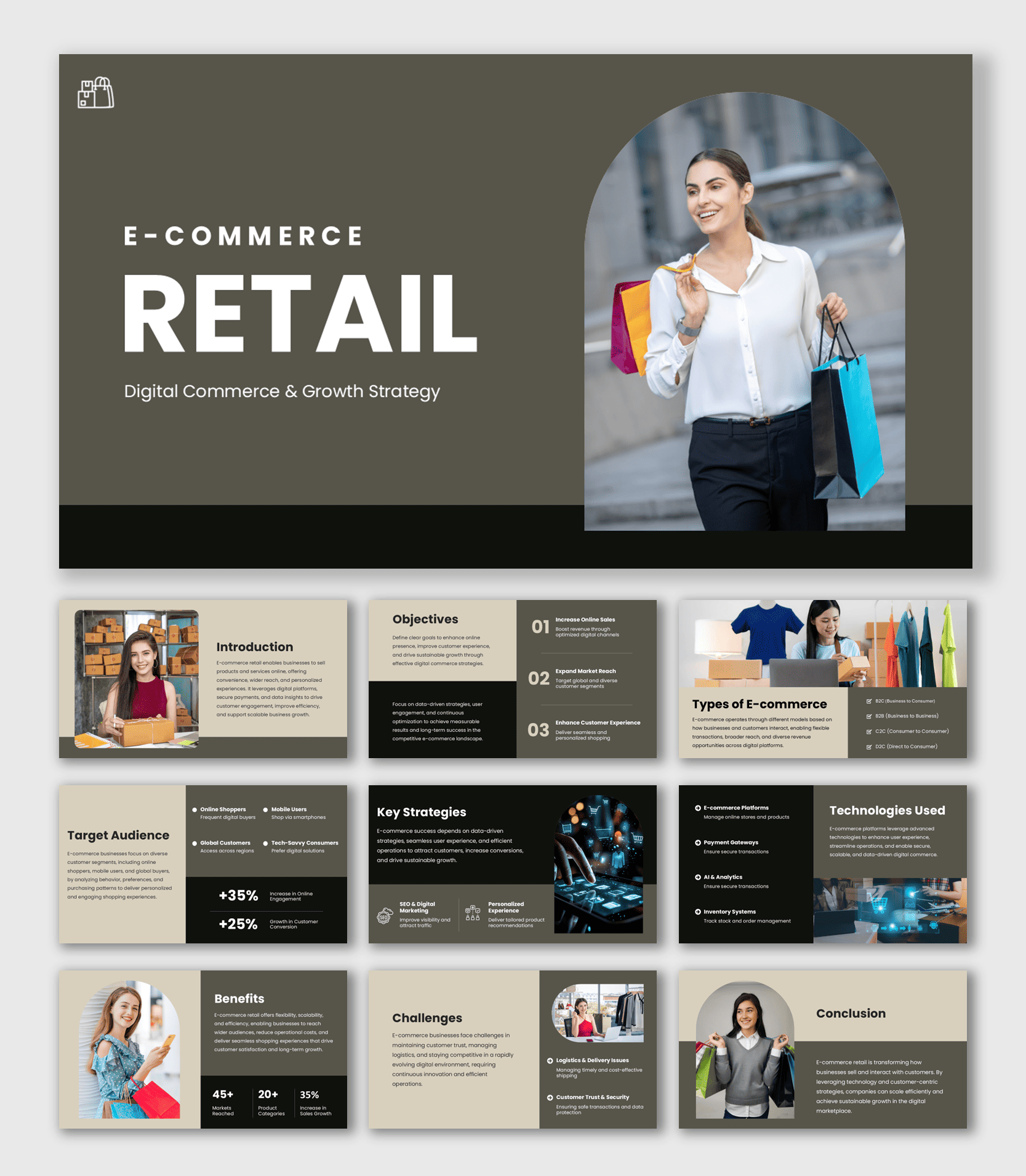 E Commerce Retail Presentation And Canva Template
