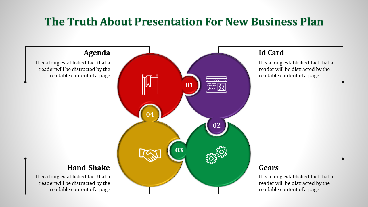 Colorful circular infographic featuring red, purple, green, and yellow sections, each with icons and text boxes.