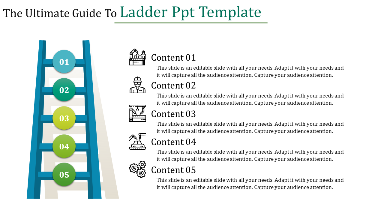 Ultimate Ladder Powerpoint Template For Presentation