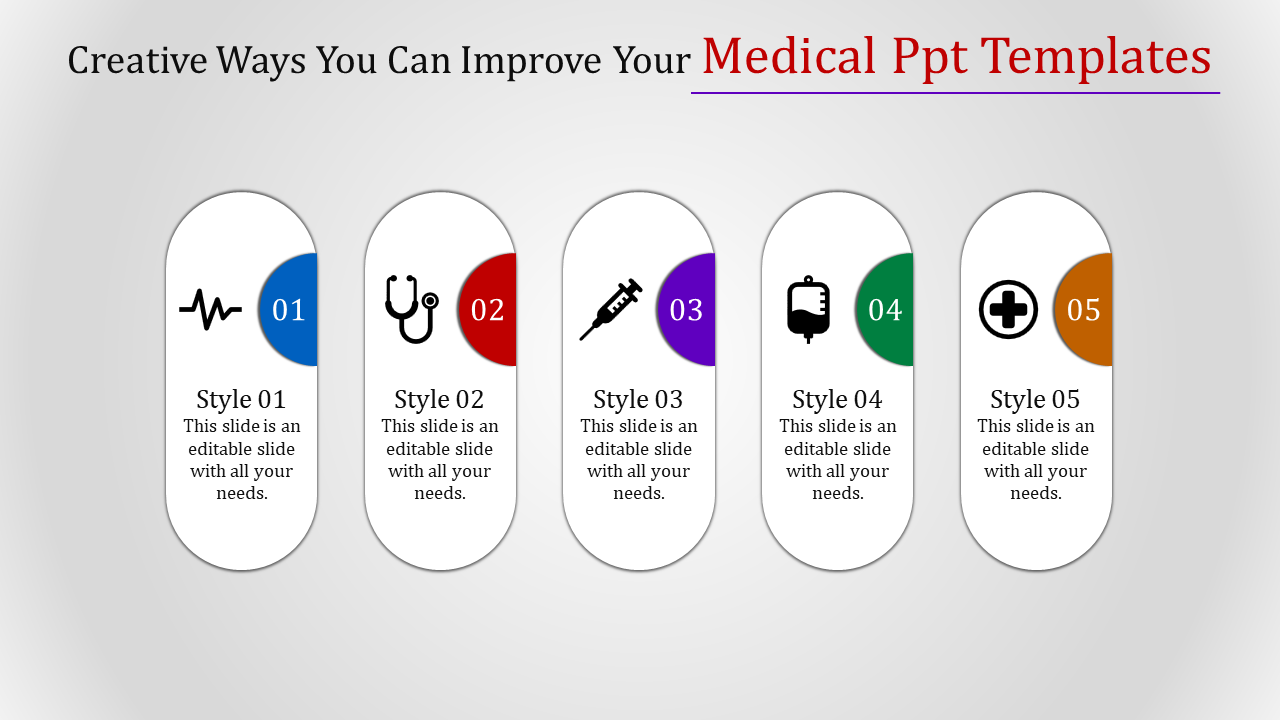 Explore Medical PPT Templates Slide Design-Five Node