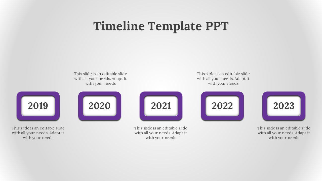 Easy To Customizable Timeline PPT Presentation Template 