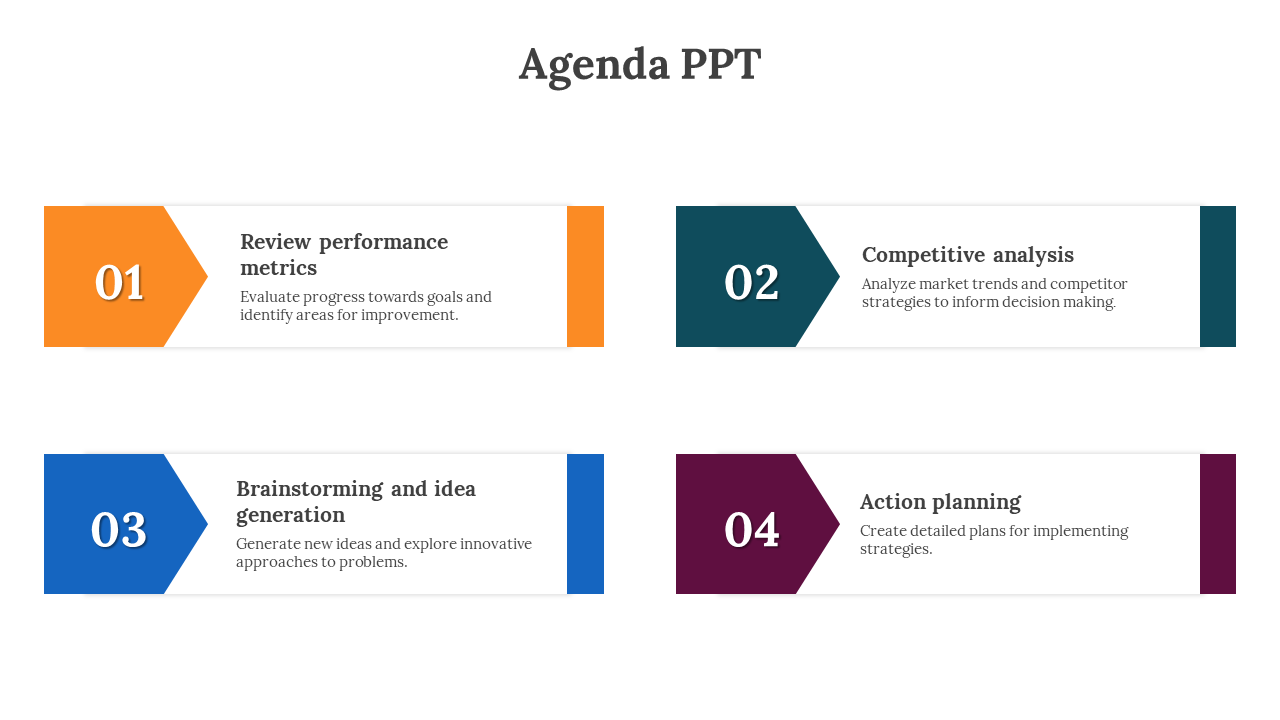 Easy To Edit Agenda PowerPoint And Google Slides Template