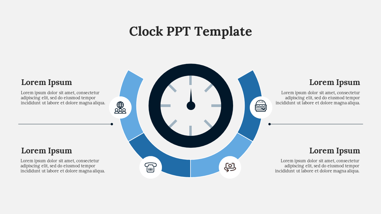 Clock PPT Template-Blue
