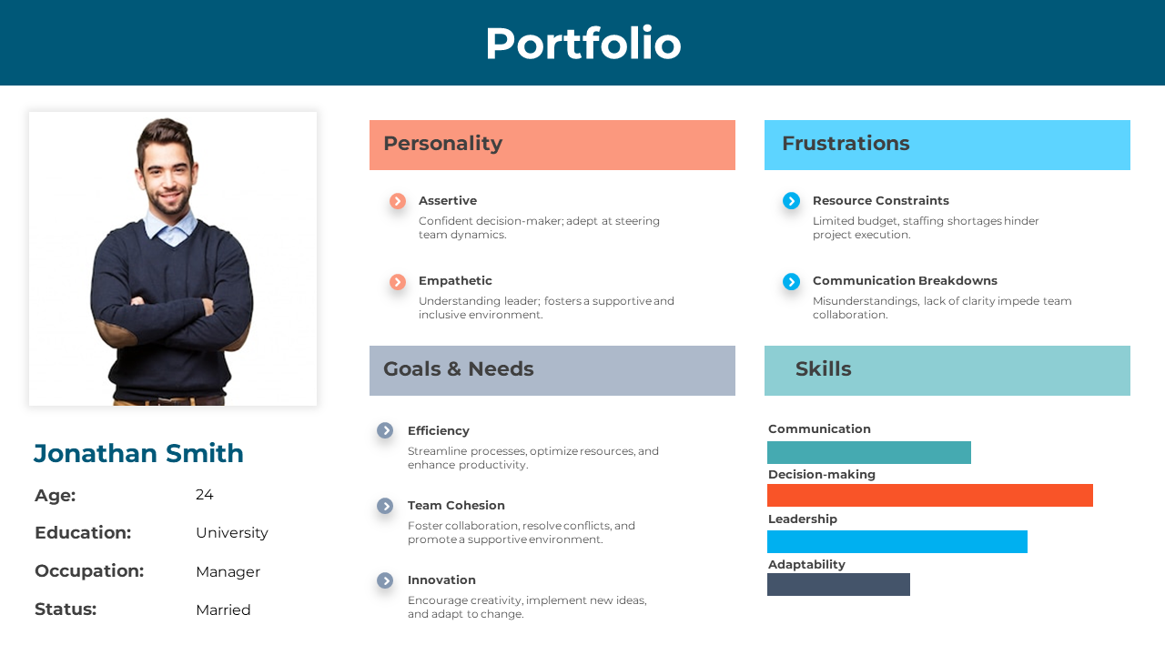 Usable Portfolio PowerPoint Template And Google Slides