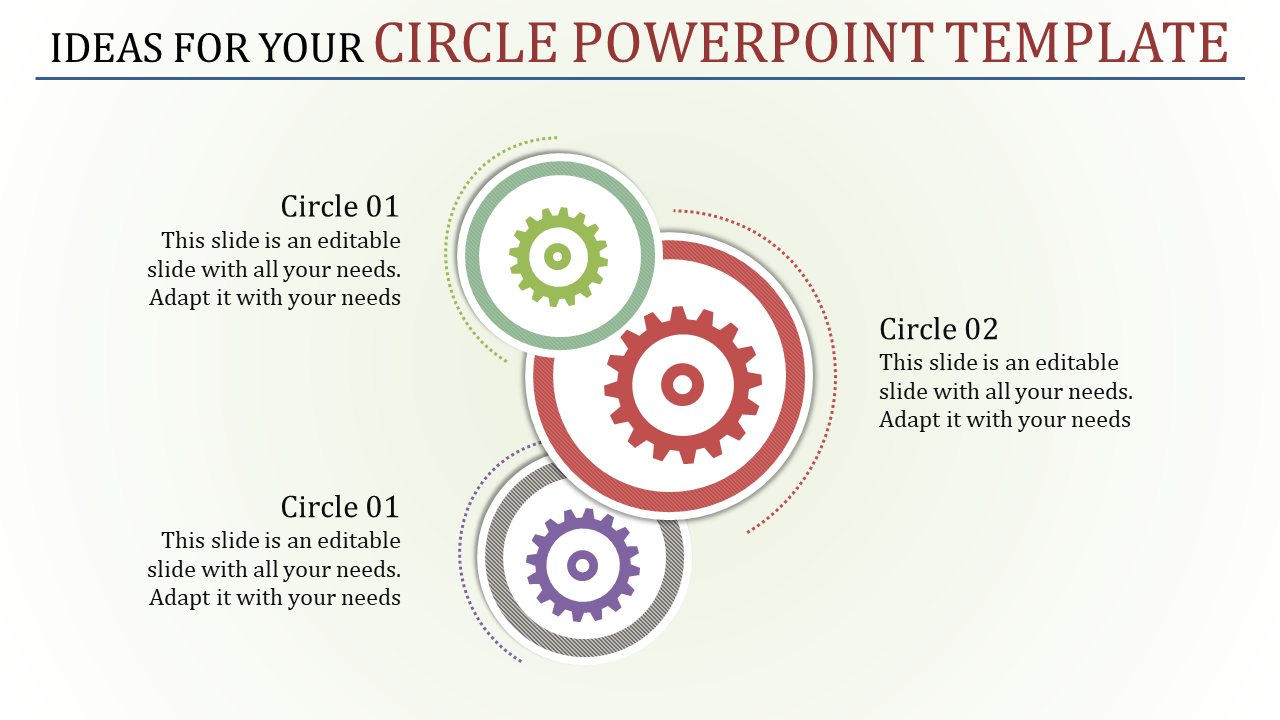 Infographic with interlocking gears in green, red, and purple circles, surrounded by text sections, on a light background.
