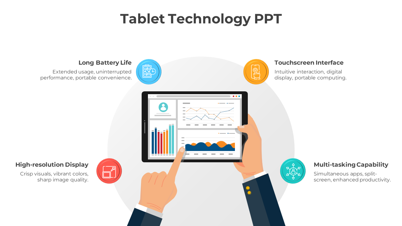 Creative Tablet Technology PPT Template And Google Slides