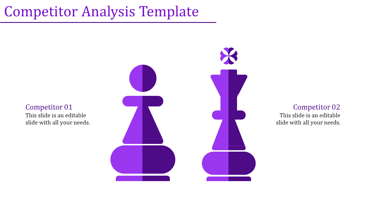 Competitor Analysis Dark Green Violet Slide Template S11012201