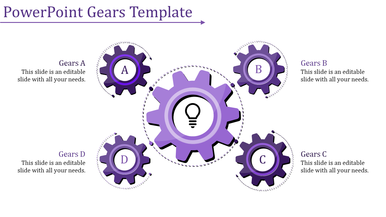 PowerPoint Gears Template-Purple