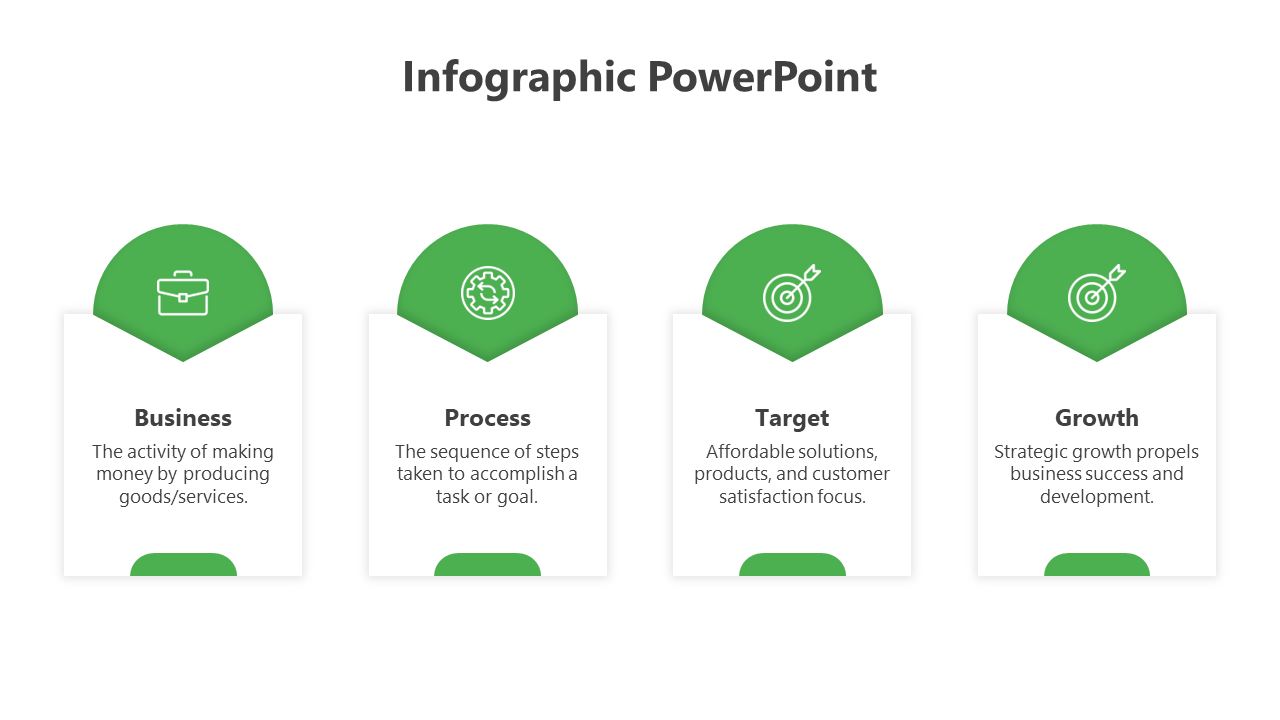 Infographic PPT And Google Slides With Green Color Themed