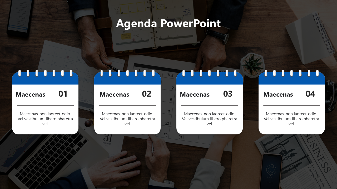 Get Business Agenda PowerPoint Template And Google Slides