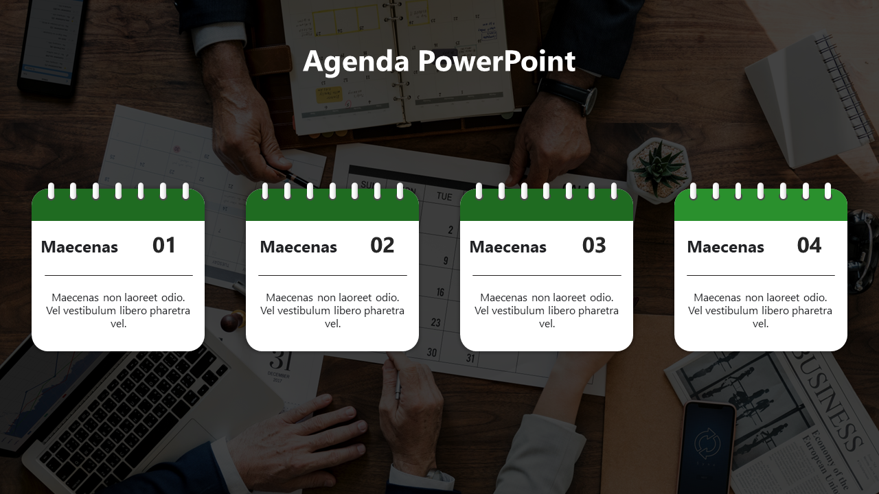 Mind Blowing Business Agenda PowerPoint And Google Slides