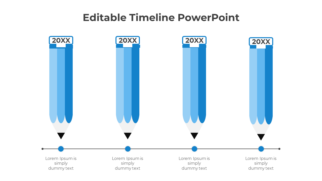 Editable Pencil Timeline PowerPoint And Google Slides