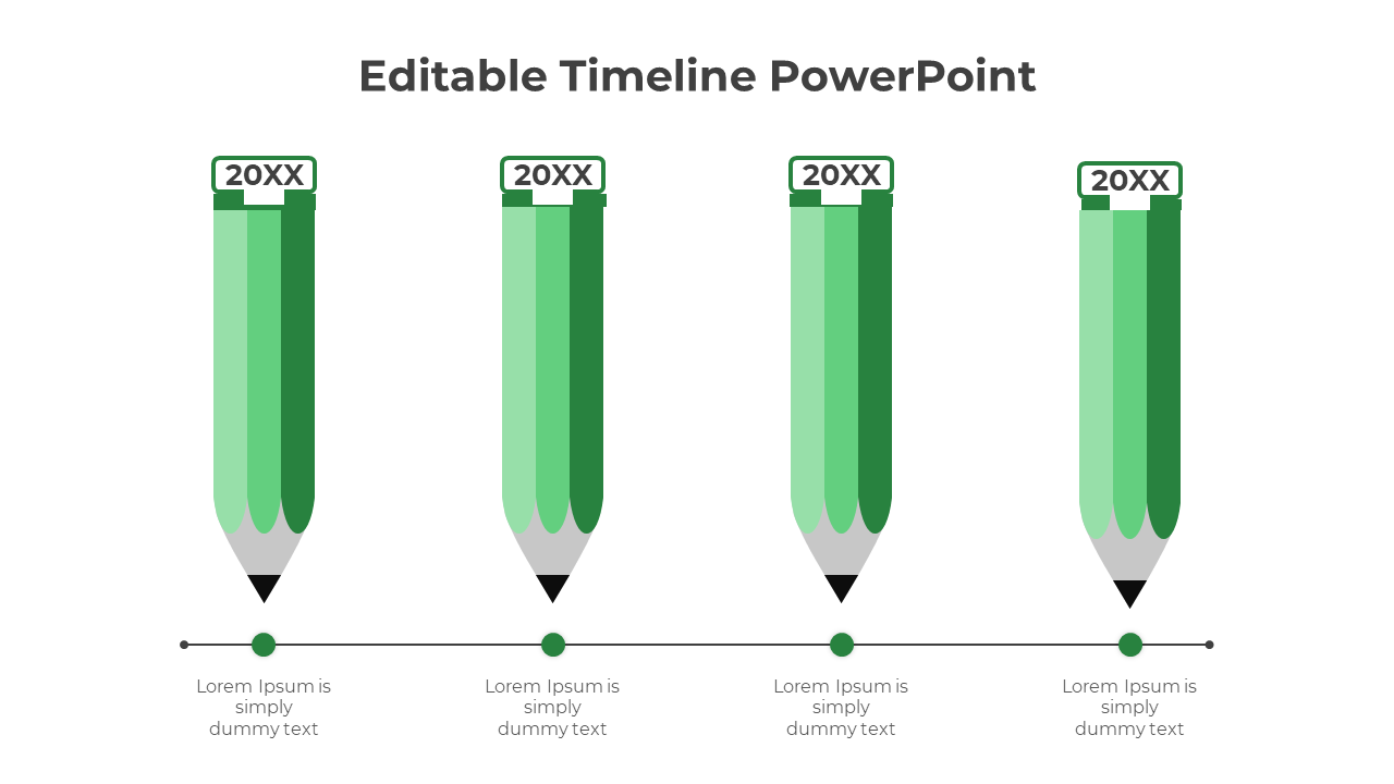 Editable Timeline PowerPoint-Green