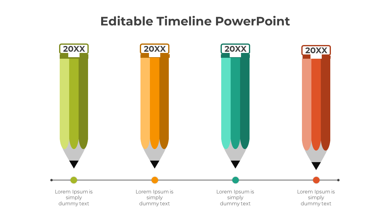 Customizable Pencil Timeline PPT And Google Slides