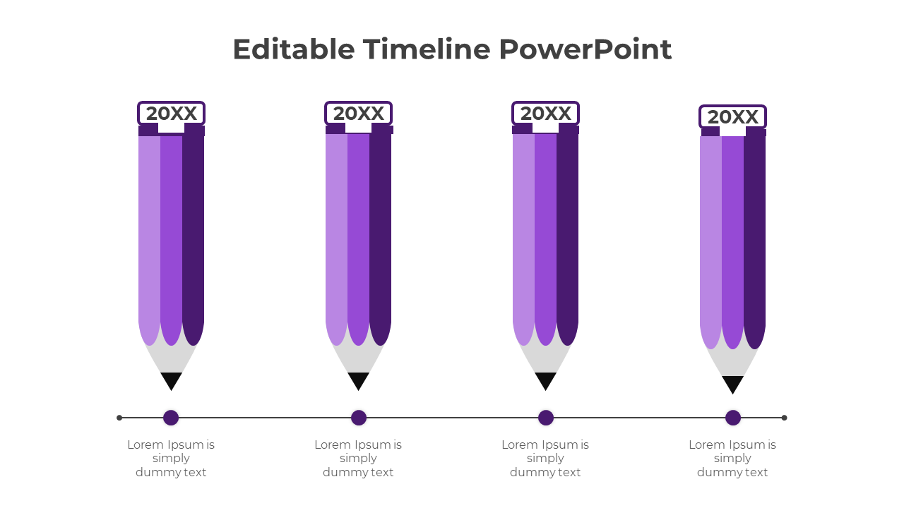 Easy To Customize Our Pencil Timeline PPT And Google Slides