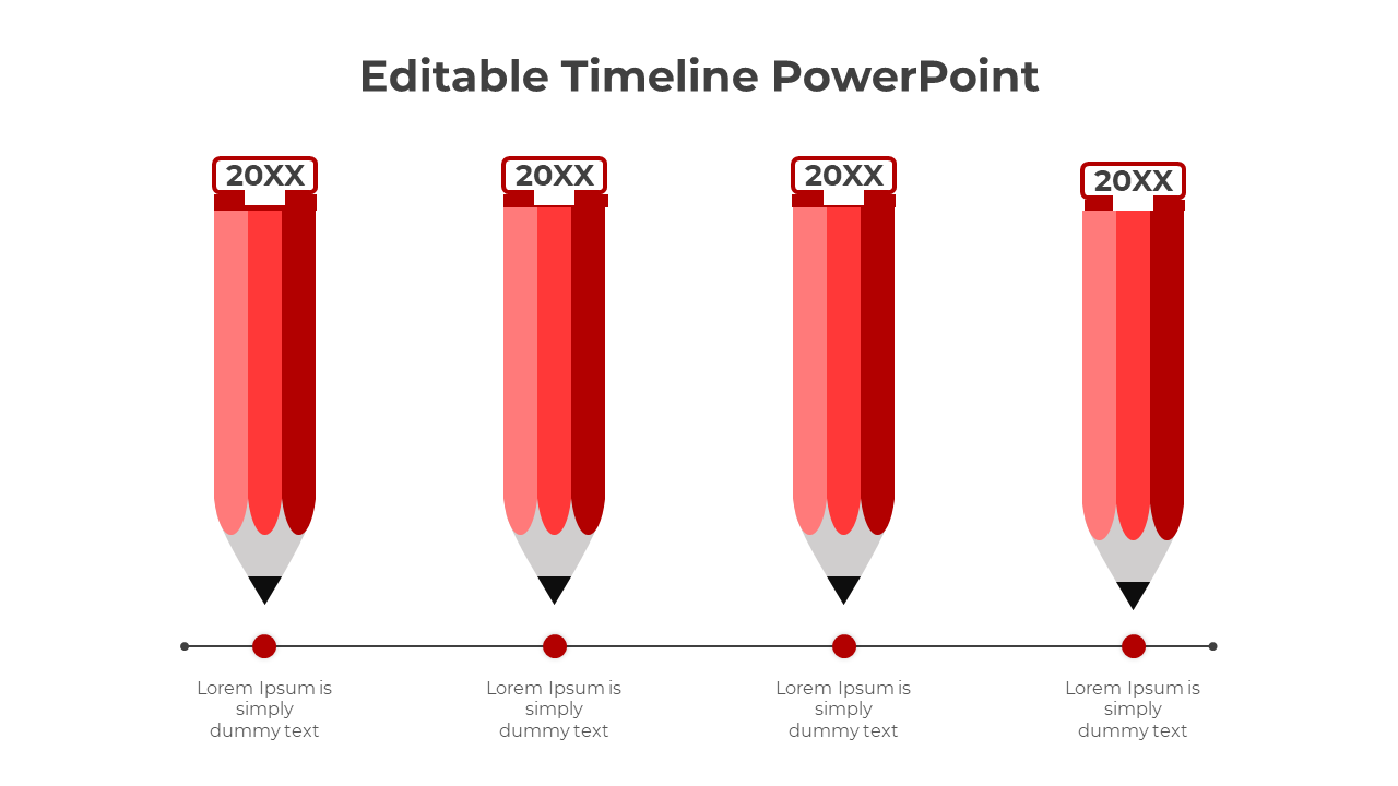 Editable Timeline PowerPoint-Red