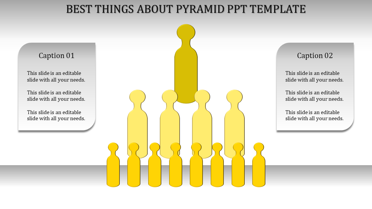 Orange hierarchical figure pyramid with ascending layers of silhouettes linked to two rounded caption boxes 