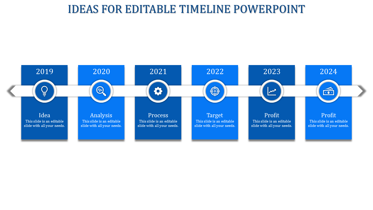 Editable Timeline PowerPoint for Comprehensive Projects