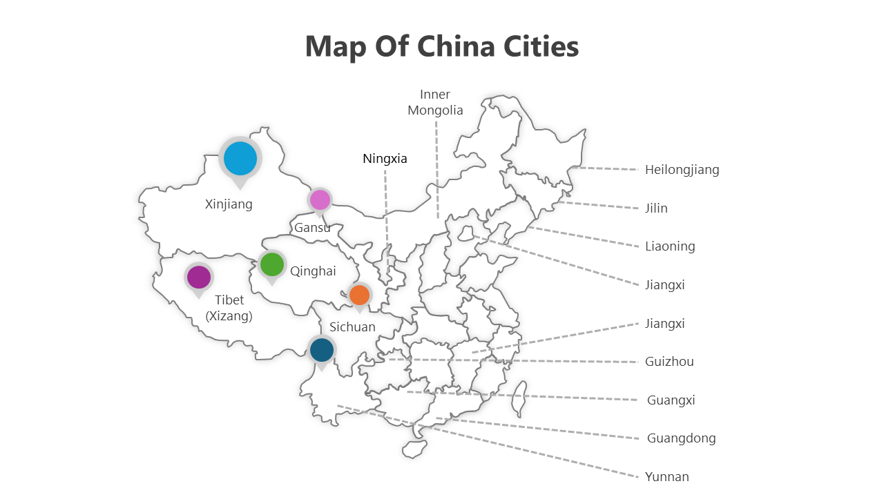 Map Of China Cities PowerPoint And Google Slides Template