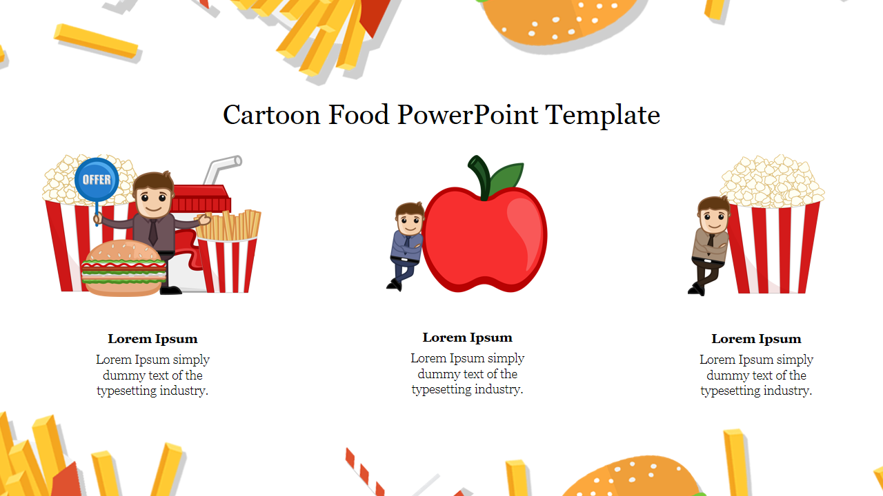Amazing Cartoon Food PowerPoint Template For Slides