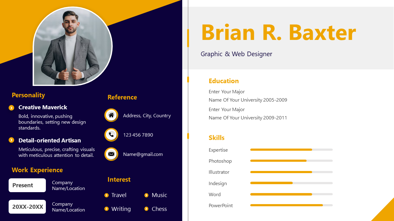 Professional Profile PowerPoint And Google Slides Template