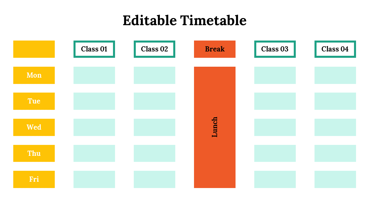 Free - Creative Timetable PowerPoint And Google Slides Template
