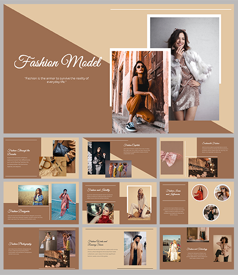 Get Now! Fashion Model PPT And Google Slides Templates
