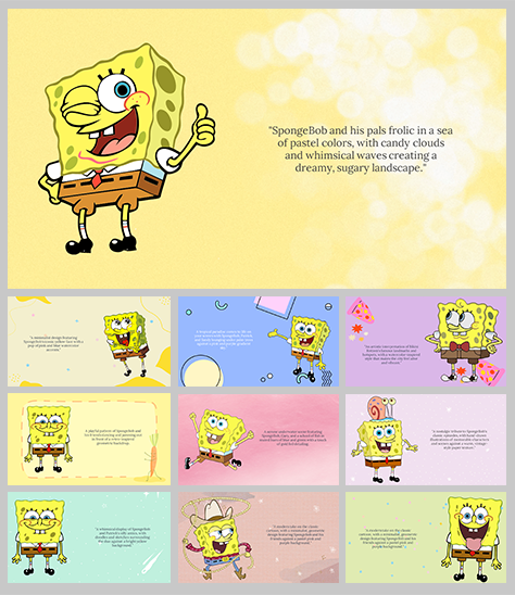 Cute Aesthetic SpongeBob Wallpaper PPT and Google Slides