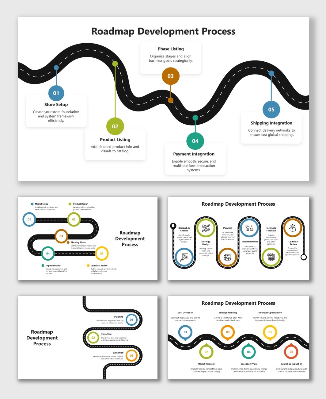 Reusability Development Road Map Roadmap Development Process Presentation And Google Slides