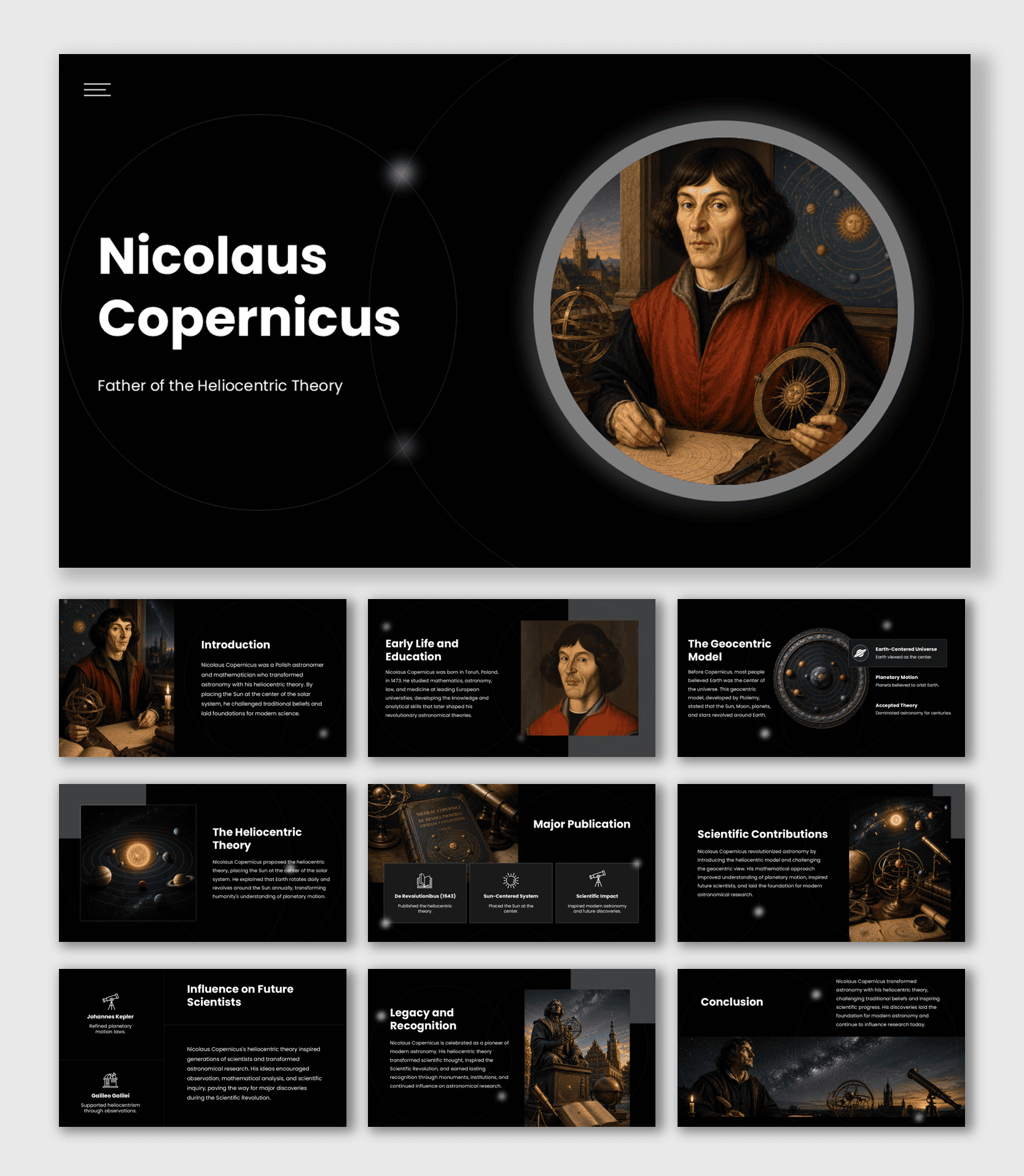 Nicolaus Copernicus PowerPoint And Canva Template