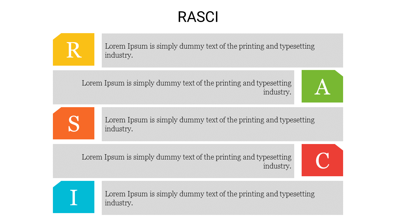 Creative RASCI PowerPoint Template With Five Nodes