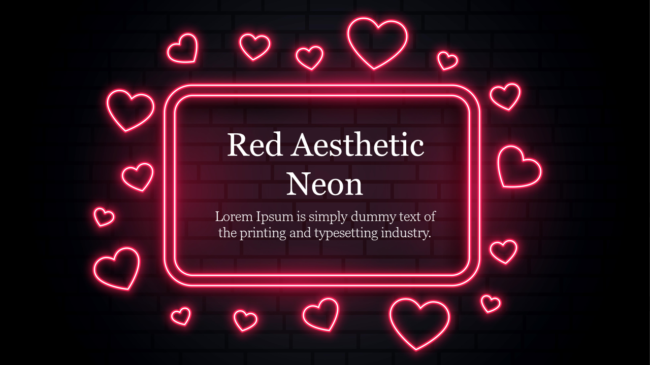 Red Aesthetic Neon Background PPT Template and Google Slides
