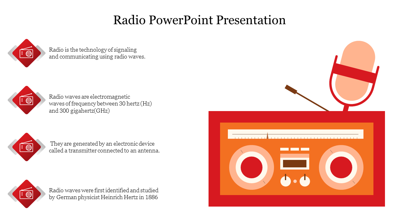 Editable Radio PowerPoint Presentation Template Slide