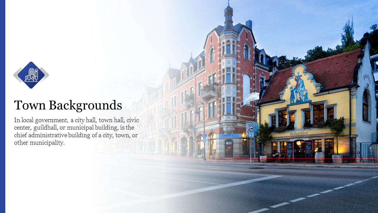 Sample Of Town Backgrounds For Presentations Template
