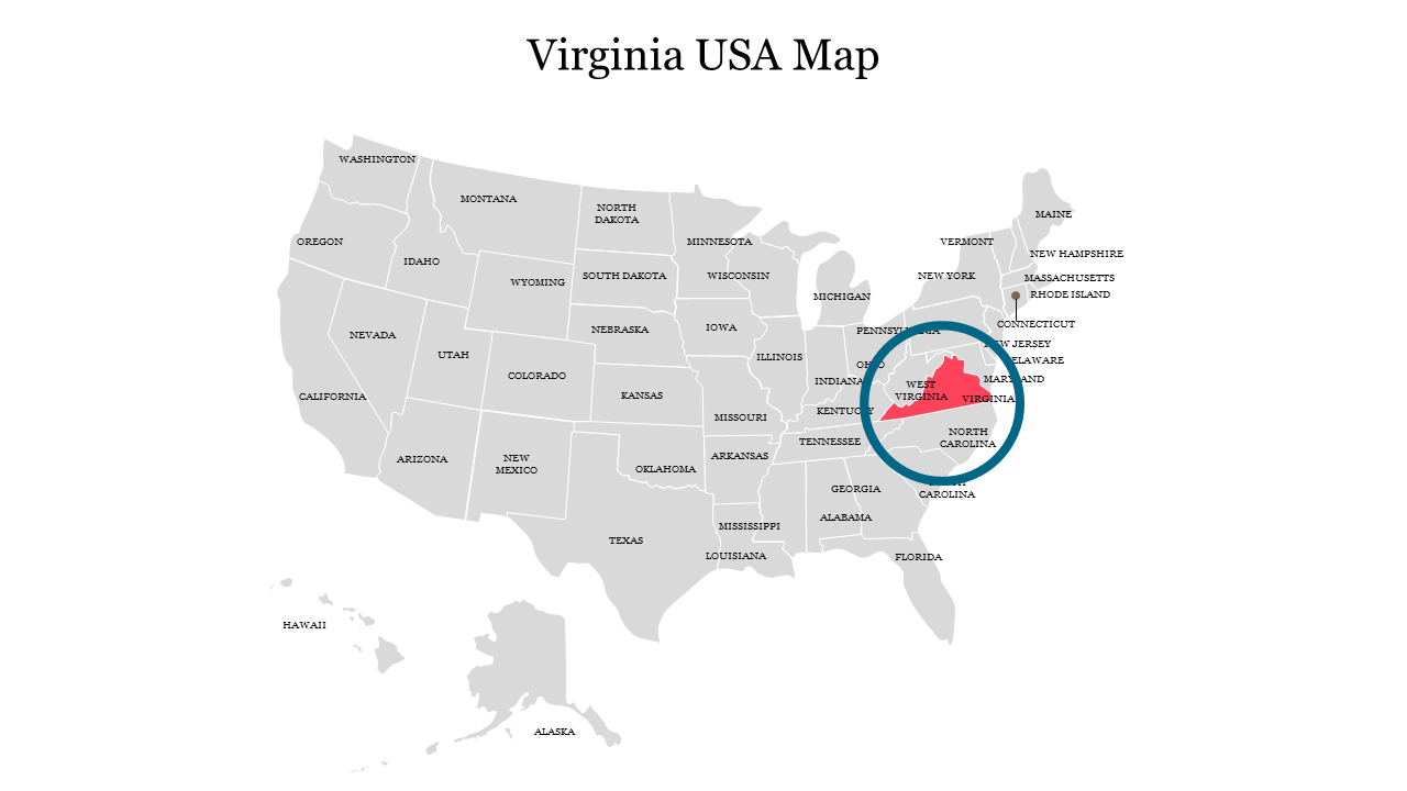 Virginia USA Map PowerPoint Presentation Template