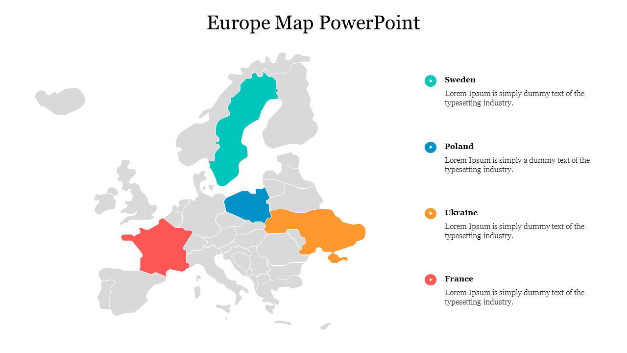 Free - Editable Europe Map PowerPoint For Presentation